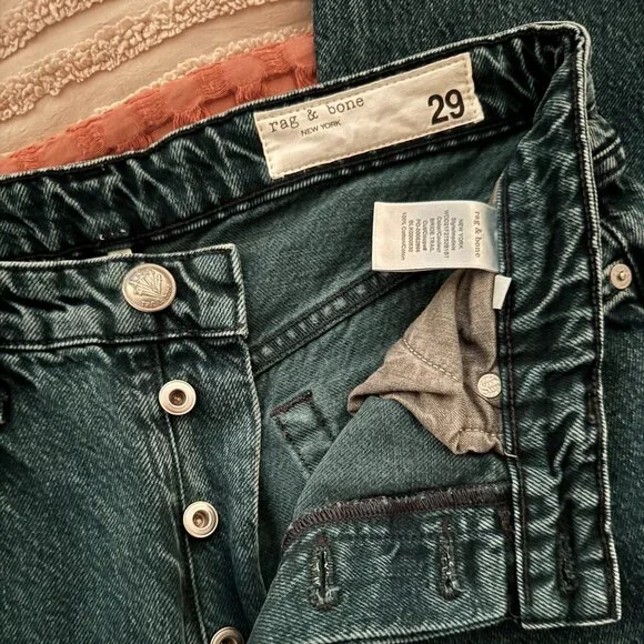 NWOT Rag and Bone Deep Blue High Rise Wide Leg Button Fly Jeans / never worn - Picture 6 of 8